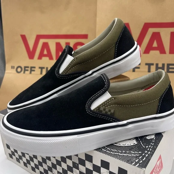 Vans Men’s Skate Slip-OnBlack Olive Sneakers VN0A5FCAB1V